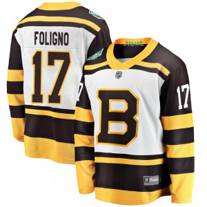 Breakaway Fanatics Branded Youth Nick Foligno White 2019 Winter Classic Jersey - NHL Boston Bruins