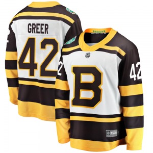 Breakaway Fanatics Branded Youth A.J. Greer White 2019 Winter Classic Jersey - NHL Boston Bruins