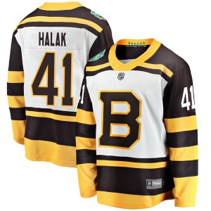 Breakaway Fanatics Branded Youth Jaroslav Halak White 2019 Winter Classic Jersey - NHL Boston Bruins