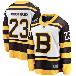 Breakaway Fanatics Branded Youth Jakob Forsbacka Karlsson White 2019 Winter Classic Jersey - NHL Boston Bruins