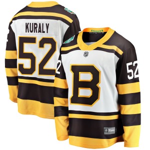 Breakaway Fanatics Branded Youth Sean Kuraly White 2019 Winter Classic Jersey - NHL Boston Bruins