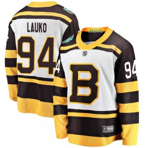 Breakaway Fanatics Branded Youth Jakub Lauko White 2019 Winter Classic Jersey - NHL Boston Bruins