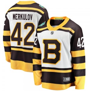Breakaway Fanatics Branded Youth Georgii Merkulov White 2019 Winter Classic Jersey - NHL Boston Bruins