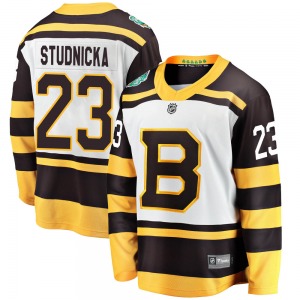 Breakaway Fanatics Branded Youth Jack Studnicka White 2019 Winter Classic Jersey - NHL Boston Bruins