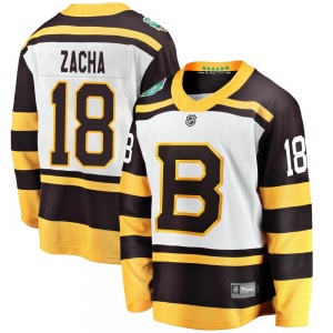 Breakaway Fanatics Branded Youth Pavel Zacha White 2019 Winter Classic Jersey - NHL Boston Bruins