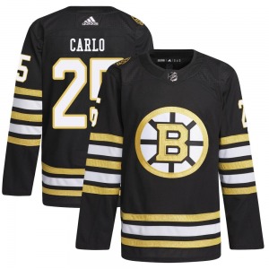 Authentic Adidas Youth Brandon Carlo Black 100th Anniversary Primegreen Jersey - NHL Boston Bruins