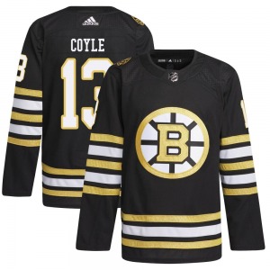 Authentic Adidas Youth Charlie Coyle Black 100th Anniversary Primegreen Jersey - NHL Boston Bruins