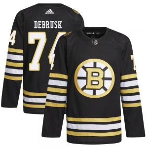 Authentic Adidas Youth Jake DeBrusk Black 100th Anniversary Primegreen Jersey - NHL Boston Bruins