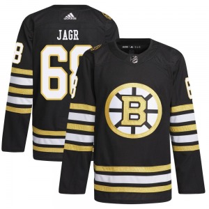 Authentic Adidas Youth Jaromir Jagr Black 100th Anniversary Primegreen Jersey - NHL Boston Bruins
