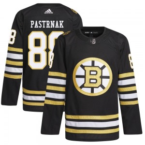 Authentic Adidas Youth David Pastrnak Black 100th Anniversary Primegreen Jersey - NHL Boston Bruins