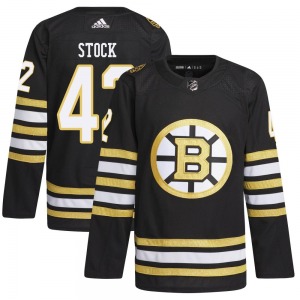 Authentic Adidas Youth Pj Stock Black 100th Anniversary Primegreen Jersey - NHL Boston Bruins