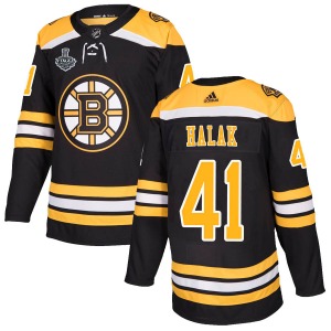 Authentic Adidas Youth Jaroslav Halak Black Home 2019 Stanley Cup Final Bound Jersey - NHL Boston Bruins