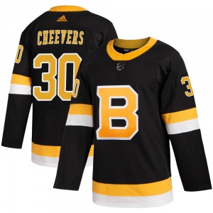 Authentic Adidas Youth Gerry Cheevers Black Alternate Jersey - NHL Boston Bruins