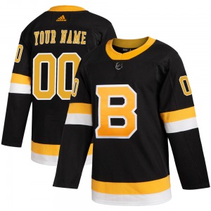 Authentic Adidas Youth Custom Black Custom Alternate Jersey - NHL Boston Bruins