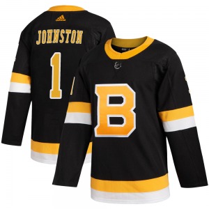 Authentic Adidas Youth Eddie Johnston Black Alternate Jersey - NHL Boston Bruins
