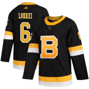 Authentic Adidas Youth Mason Lohrei Black Alternate Jersey - NHL Boston Bruins