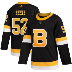 Authentic Adidas Youth Andrew Peeke Black Alternate Jersey - NHL Boston Bruins