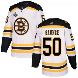 Authentic Adidas Youth Brendan Gaunce White Away 2019 Stanley Cup Final Bound Jersey - NHL Boston Bruins