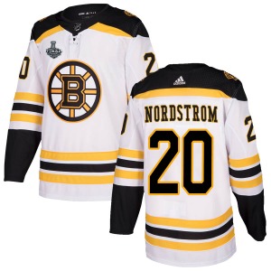 Authentic Adidas Youth Joakim Nordstrom White Away 2019 Stanley Cup Final Bound Jersey - NHL Boston Bruins