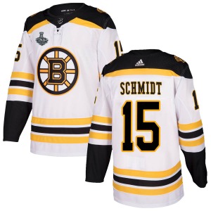 Authentic Adidas Youth Milt Schmidt White Away 2019 Stanley Cup Final Bound Jersey - NHL Boston Bruins