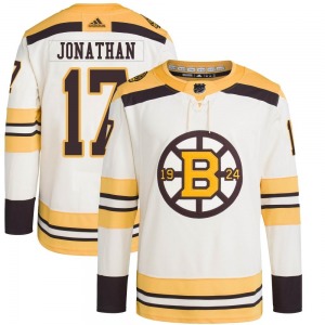 Authentic Adidas Youth Stan Jonathan Cream 100th Anniversary Primegreen Jersey - NHL Boston Bruins