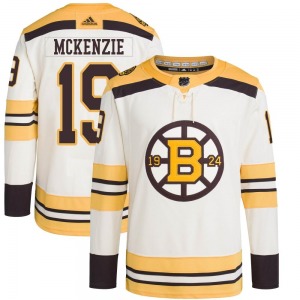 Authentic Adidas Youth Johnny Mckenzie Cream 100th Anniversary Primegreen Jersey - NHL Boston Bruins