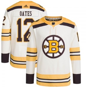 Authentic Adidas Youth Adam Oates Cream 100th Anniversary Primegreen Jersey - NHL Boston Bruins