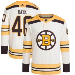 Authentic Adidas Youth Tuukka Rask Cream 100th Anniversary Primegreen Jersey - NHL Boston Bruins