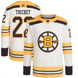 Authentic Adidas Youth Rick Tocchet Cream 100th Anniversary Primegreen Jersey - NHL Boston Bruins