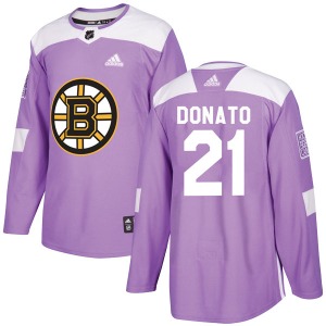 Authentic Adidas Youth Ted Donato Purple Fights Cancer Practice Jersey - NHL Boston Bruins