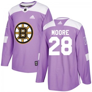 Authentic Adidas Youth Dominic Moore Purple Fights Cancer Practice Jersey - NHL Boston Bruins