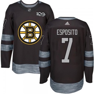 Authentic Adult Phil Esposito Black 1917-2017 100th Anniversary Jersey - NHL Boston Bruins