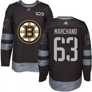 Authentic Adult Brad Marchand Black 1917-2017 100th Anniversary Jersey - NHL Boston Bruins