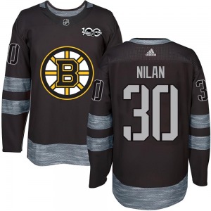 Authentic Adult Chris Nilan Black 1917-2017 100th Anniversary Jersey - NHL Boston Bruins
