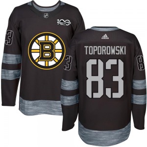 Authentic Adult Luke Toporowski Black 1917-2017 100th Anniversary Jersey - NHL Boston Bruins