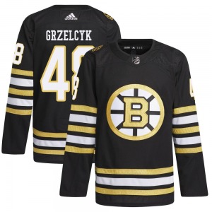 Authentic Adidas Adult Matt Grzelcyk Black 100th Anniversary Primegreen Jersey - NHL Boston Bruins