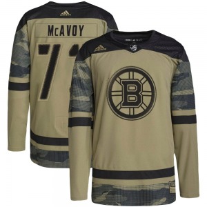 Authentic Adidas Adult Charlie McAvoy Camo Military Appreciation Practice Jersey - NHL Boston Bruins