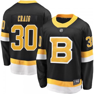 Premier Fanatics Branded Adult Jim Craig Black Breakaway Alternate Jersey - NHL Boston Bruins