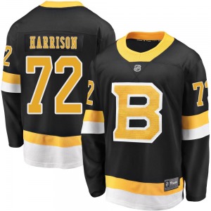 Premier Fanatics Branded Adult Brett Harrison Black Breakaway Alternate Jersey - NHL Boston Bruins