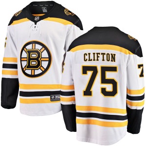 Breakaway Fanatics Branded Youth Connor Clifton White Away Jersey - NHL Boston Bruins