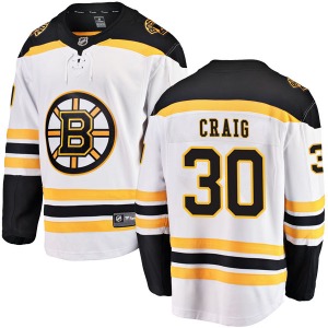 Breakaway Fanatics Branded Youth Jim Craig White Away Jersey - NHL Boston Bruins