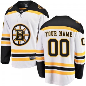 Breakaway Fanatics Branded Youth Custom White Away Jersey - NHL Boston Bruins