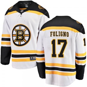 Breakaway Fanatics Branded Youth Nick Foligno White Away Jersey - NHL Boston Bruins