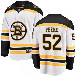 Breakaway Fanatics Branded Youth Andrew Peeke White Away Jersey - NHL Boston Bruins