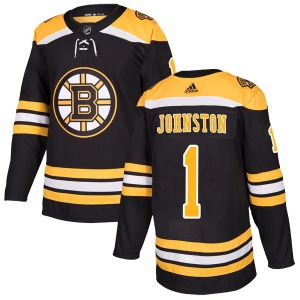Authentic Adidas Youth Eddie Johnston Black Home Jersey - NHL Boston Bruins
