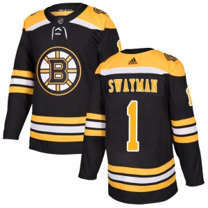 Authentic Adidas Youth Jeremy Swayman Black Home Jersey - NHL Boston Bruins