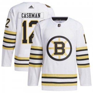Authentic Adidas Youth Wayne Cashman White 100th Anniversary Primegreen Jersey - NHL Boston Bruins