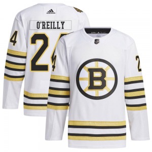 Authentic Adidas Youth Terry O'Reilly White 100th Anniversary Primegreen Jersey - NHL Boston Bruins