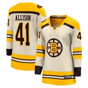 Premier Fanatics Branded Women's Jason Allison Cream Breakaway 100th Anniversary Jersey - NHL Boston Bruins