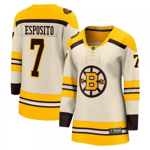 Premier Fanatics Branded Women's Phil Esposito Cream Breakaway 100th Anniversary Jersey - NHL Boston Bruins